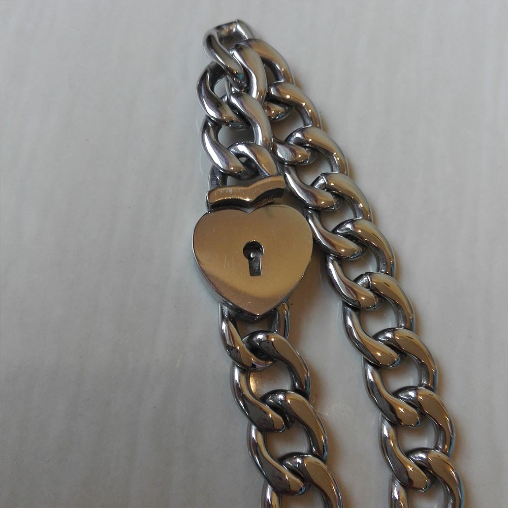 Heart Lock Bracelet & Key Necklace Set