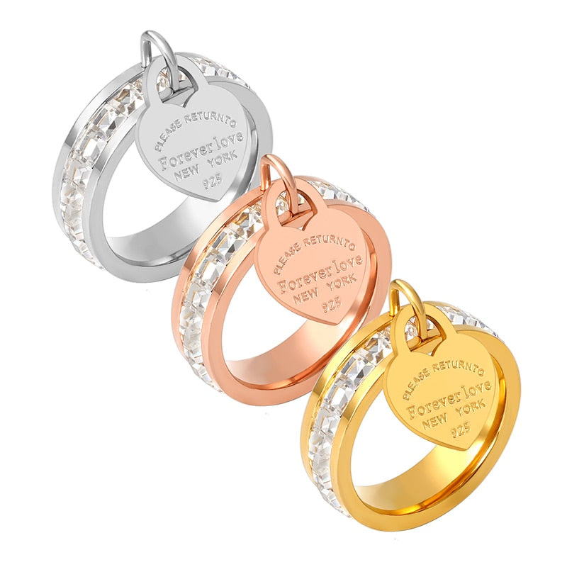 CZ Stones Gold Plating Crystal Ring