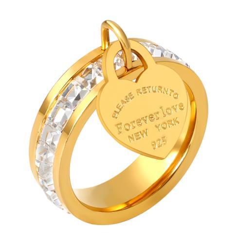 CZ Stones Gold Plating Crystal Ring