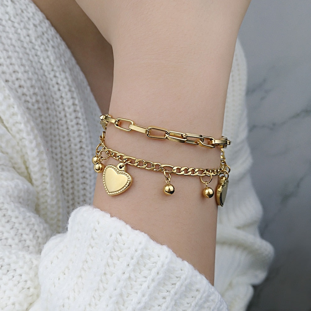 Double Layered Figaro Bracelet