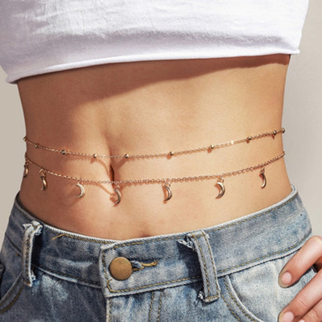 Leaf Diamond Belly Waist Chain