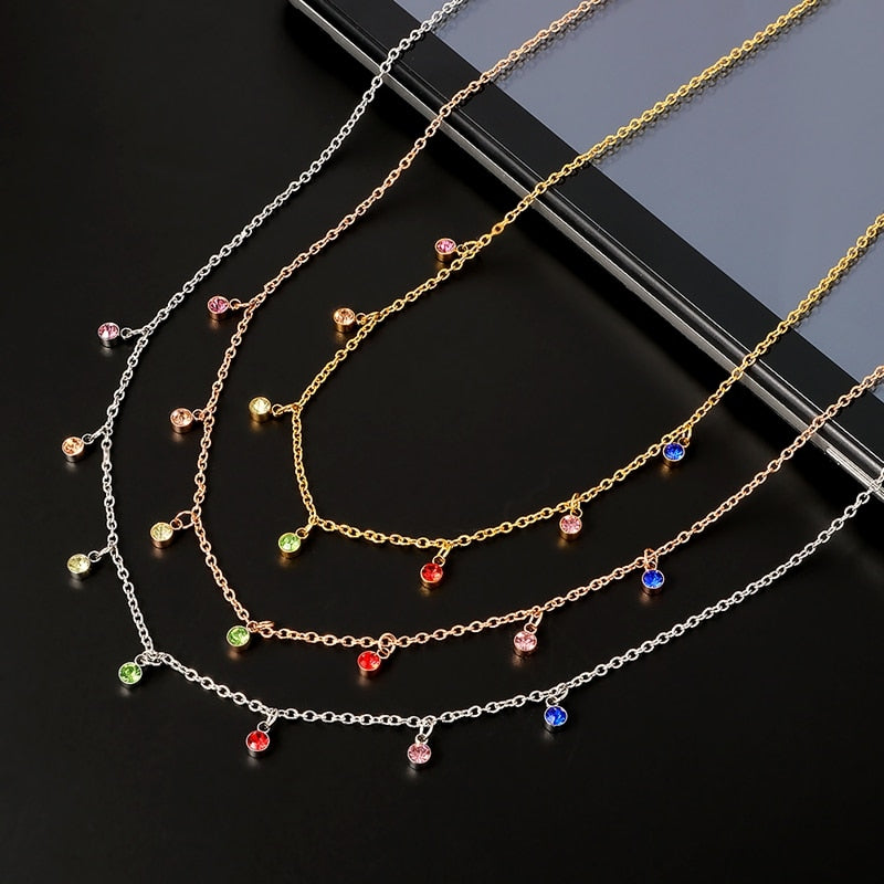 Colorful Crystal Choker Necklace