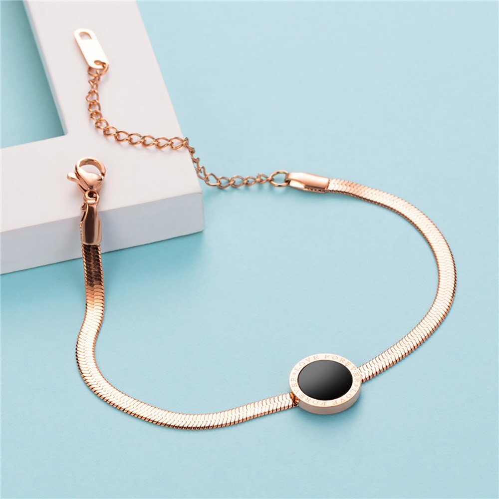 Cut Flat Snake Chain Bracelet