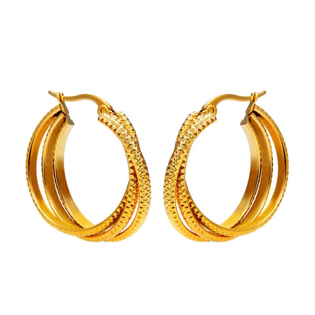 Three Circles Twisted Earring