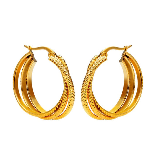 Three Circles Twisted Earring