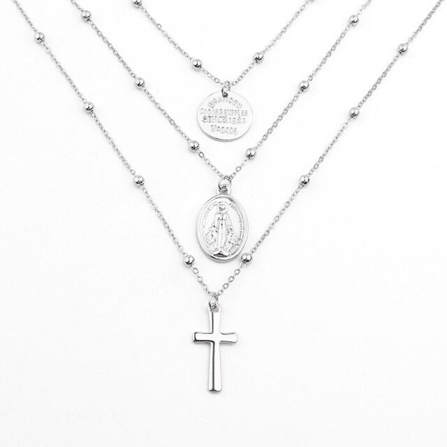 Cross Virgin Mary  Necklace