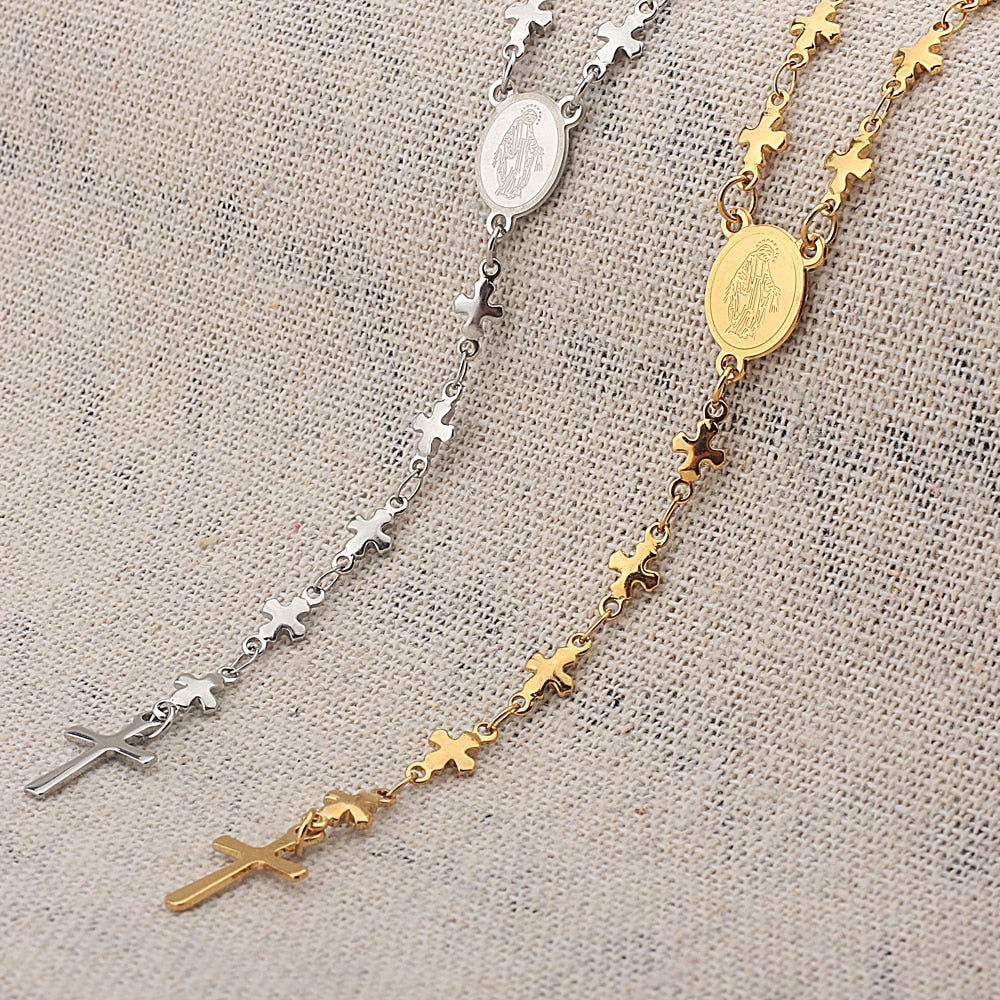 Cute Cross Virgin Mary Pendant Necklace