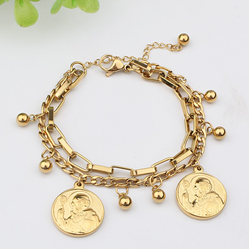 San Benito Medal Charm Bracelet