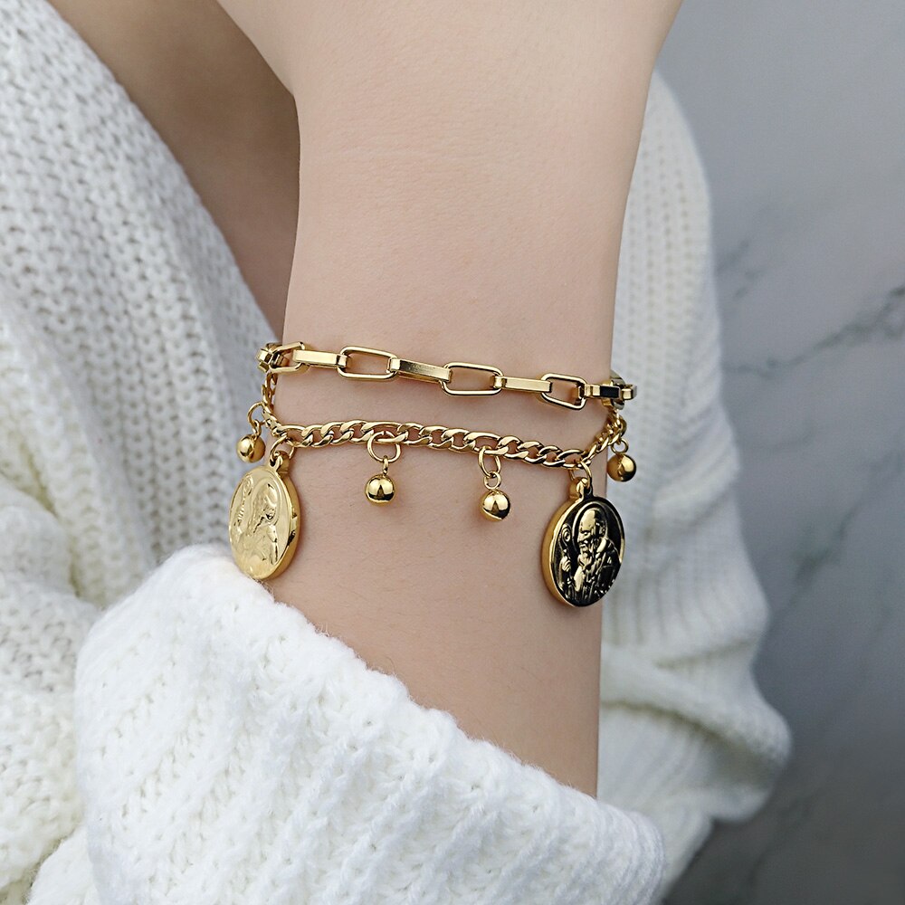 San Benito Medal Charm Bracelet