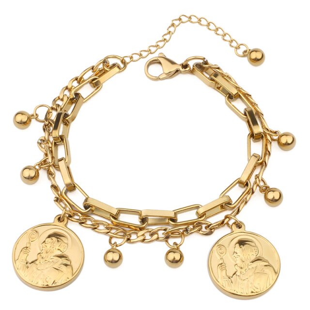 San Benito Medal Charm Bracelet