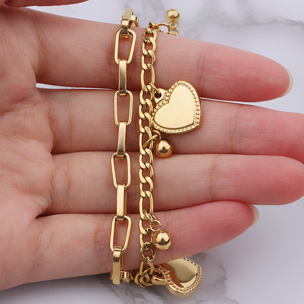 Double Layered Figaro Bracelet