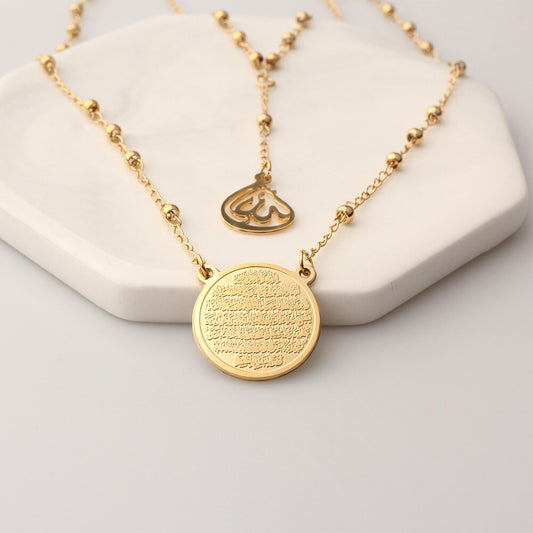 Islam Muslim Arabic Printed Medal Pendant Necklace