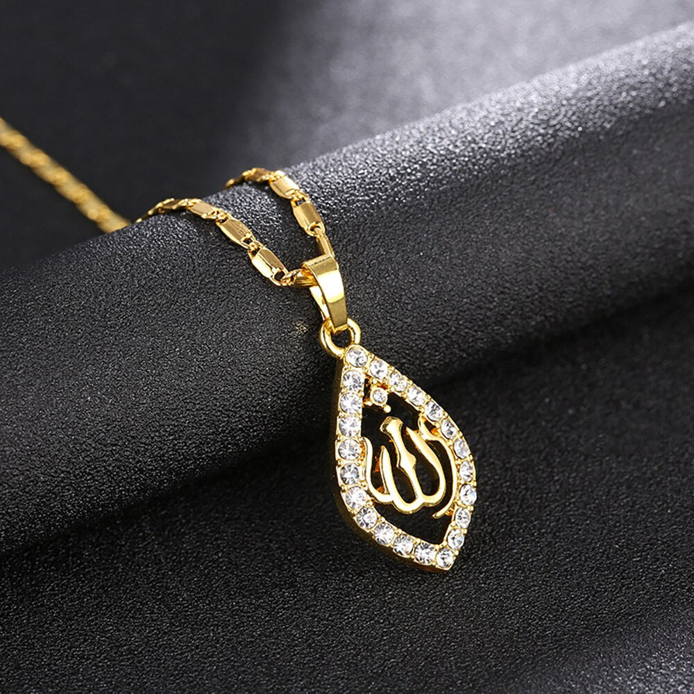 CZ Islamic Allah Pendant Necklace