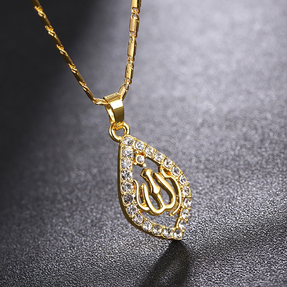 CZ Islamic Allah Pendant Necklace