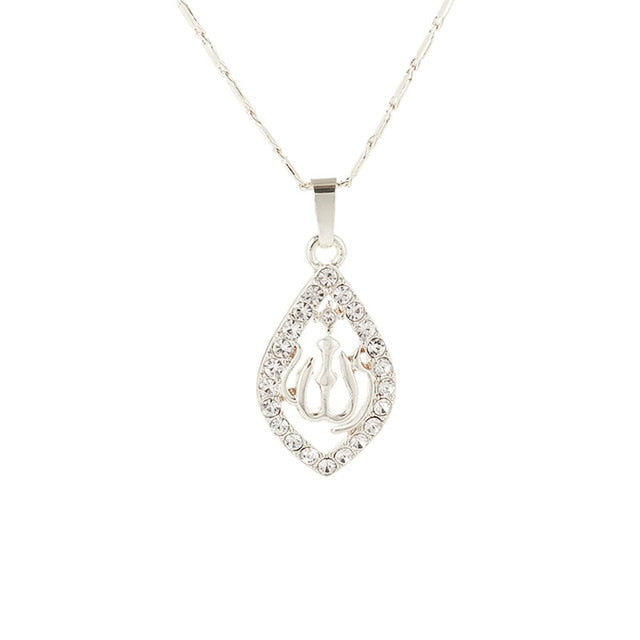 CZ Islamic Allah Pendant Necklace