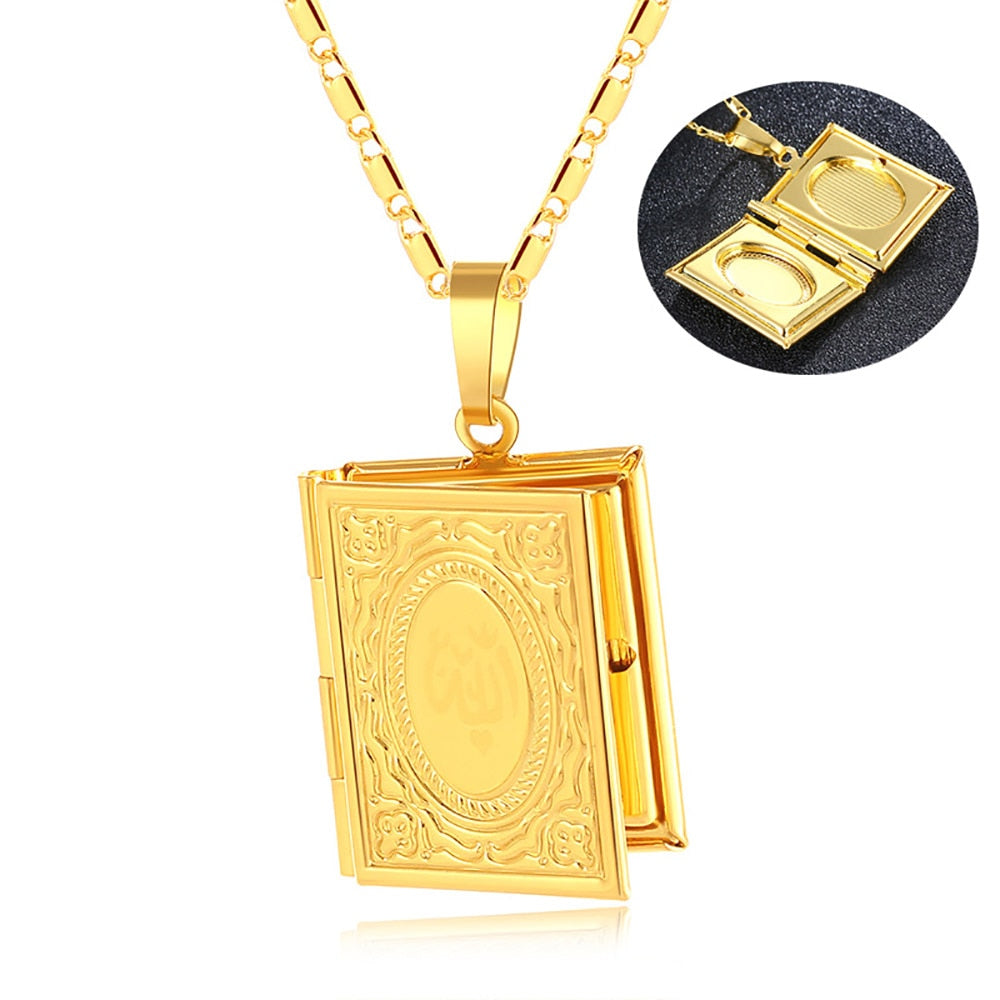 Muslim Allah Photo Locket Pendant Necklace