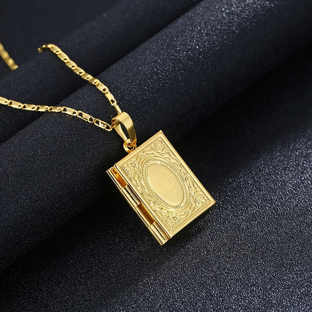 Muslim Allah Photo Locket Pendant Necklace