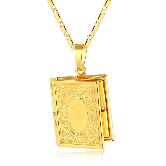 Muslim Allah Photo Locket Pendant Necklace