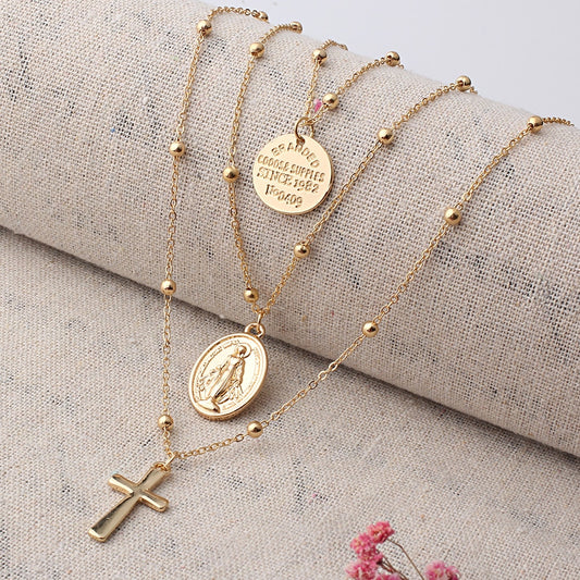 Cross Virgin Mary  Necklace