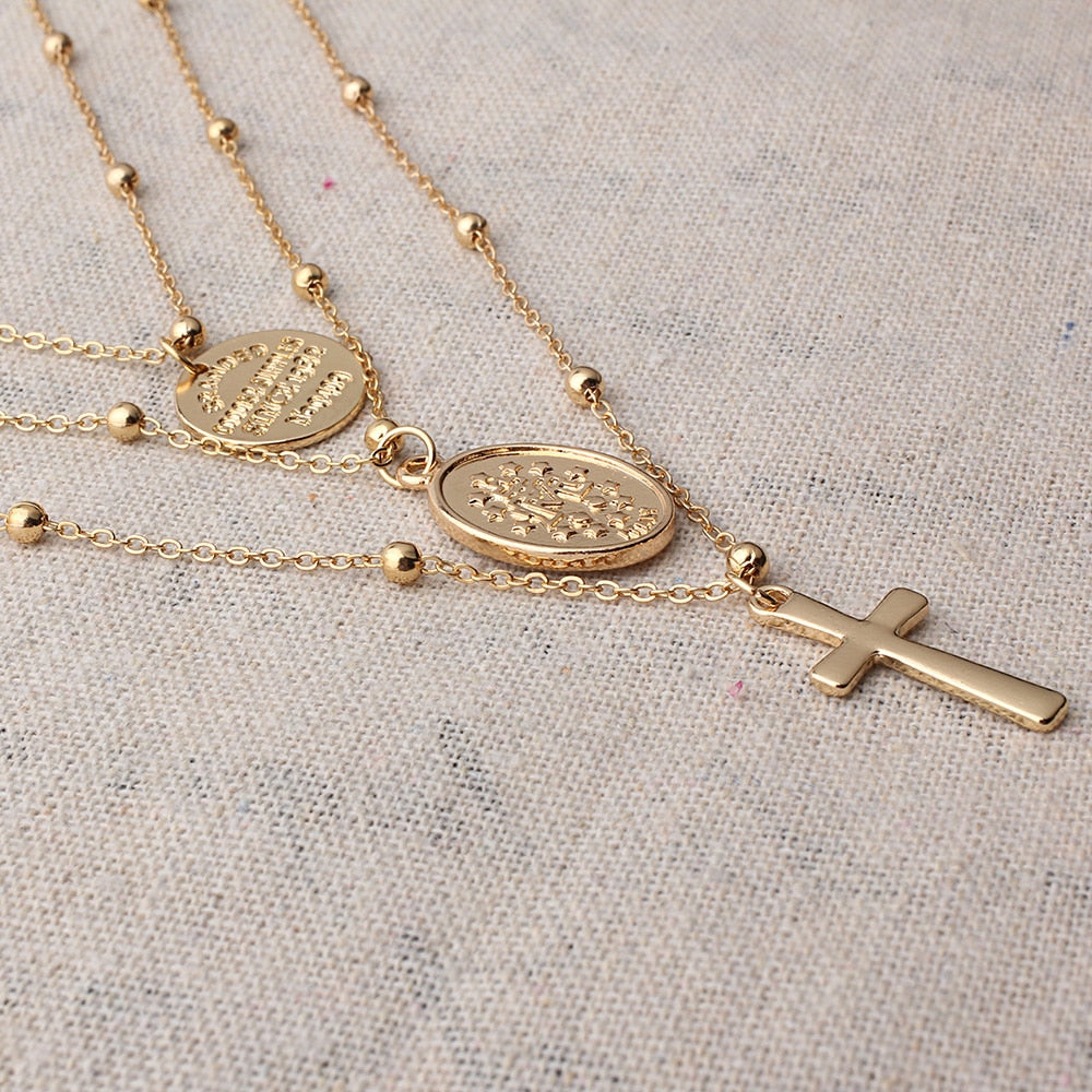 Cross Virgin Mary  Necklace