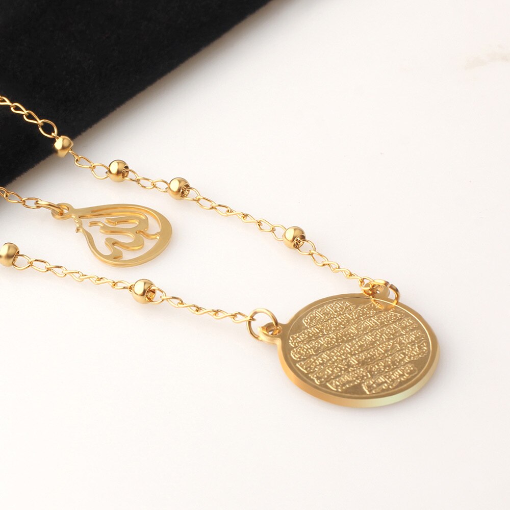 Islam Muslim Arabic Printed Medal Pendant Necklace