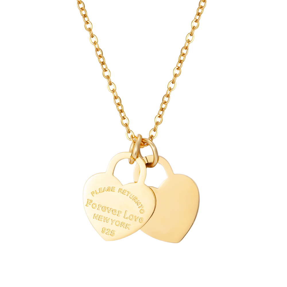 Double Heart Pendant Necklace