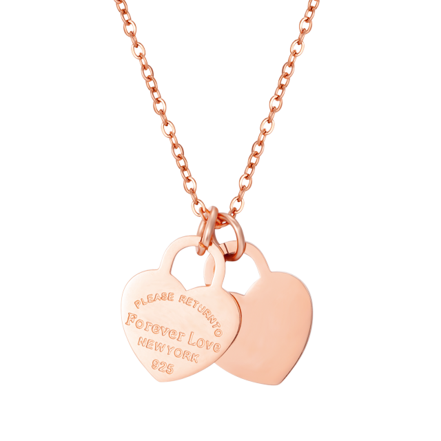 Double Heart Pendant Necklace