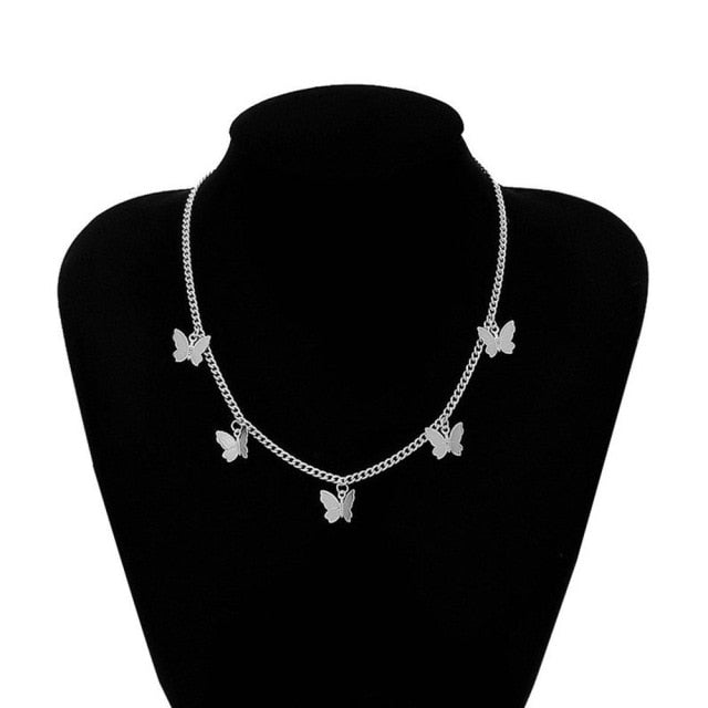 Multilayer Pendant Butterfly Necklace