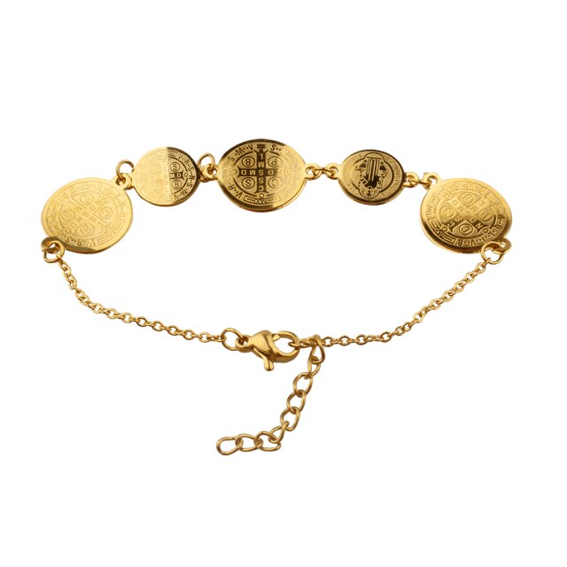 Saint Benedict San Benito Medal Charm Bracelet