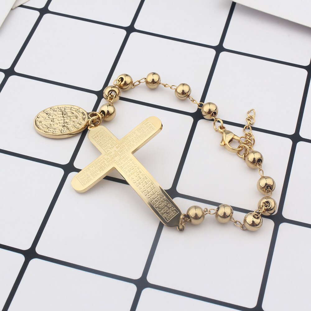 Cross Rosary Beads Bracelet