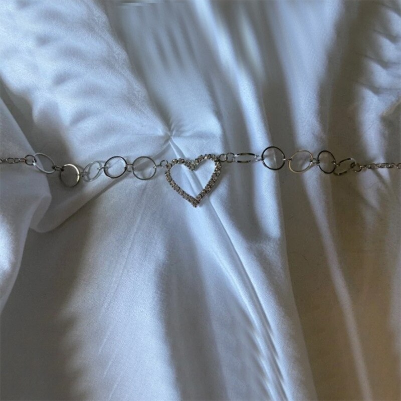 Rhinestone Heart Waist Chain