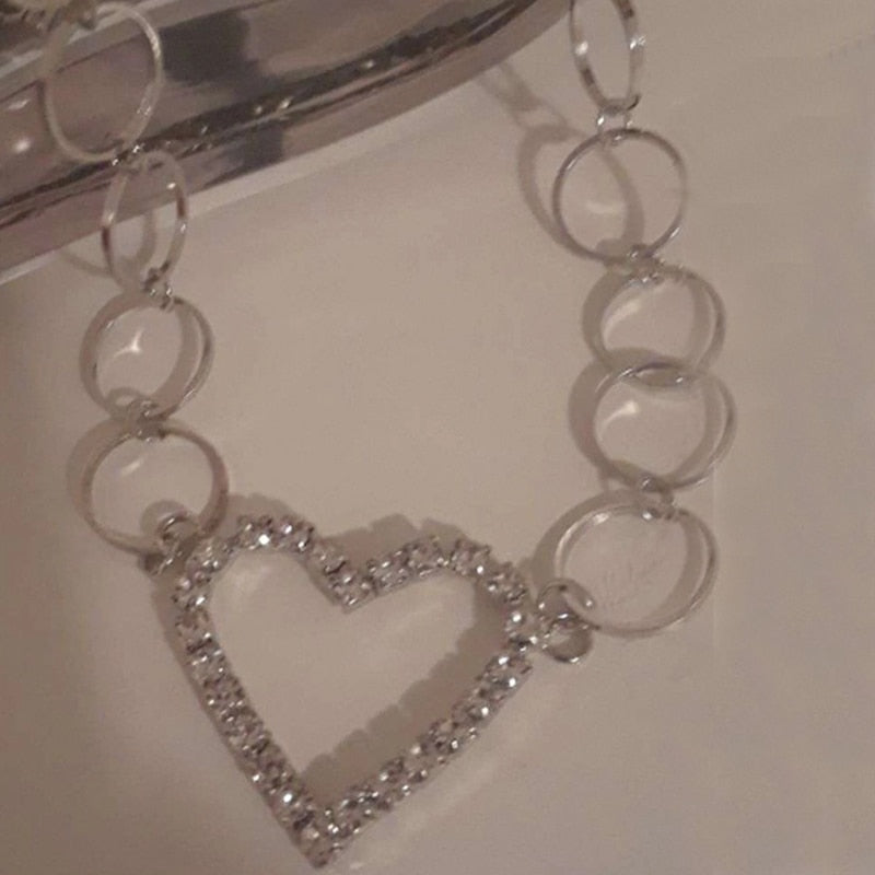 Rhinestone Heart Waist Chain