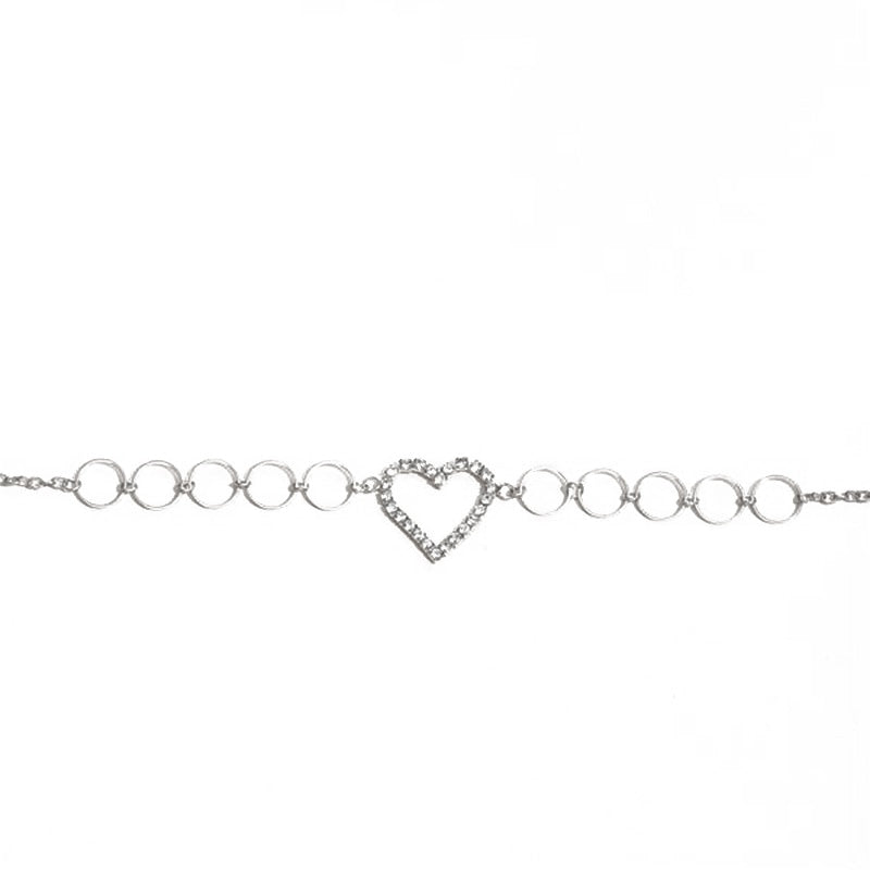 Rhinestone Heart Waist Chain