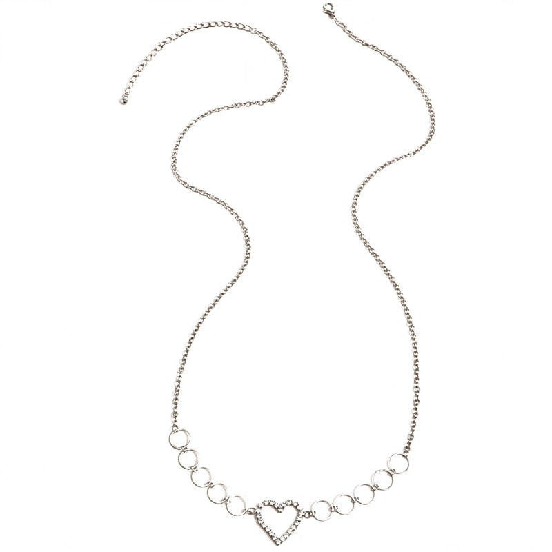 Rhinestone Heart Waist Chain