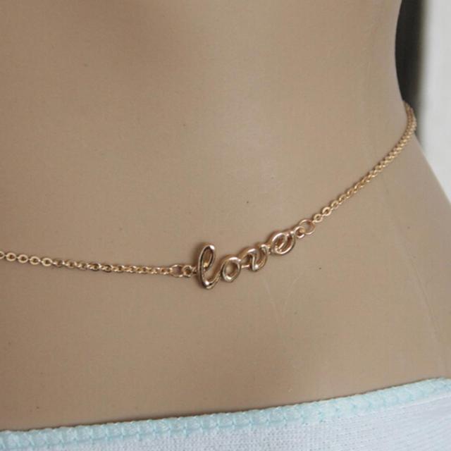 Rhinestone Heart Waist Chain