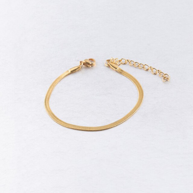 Solid Flat Snake Dome Bracelet