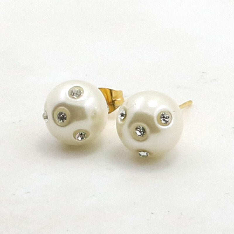 Double Ball Pearl Christmas Earring