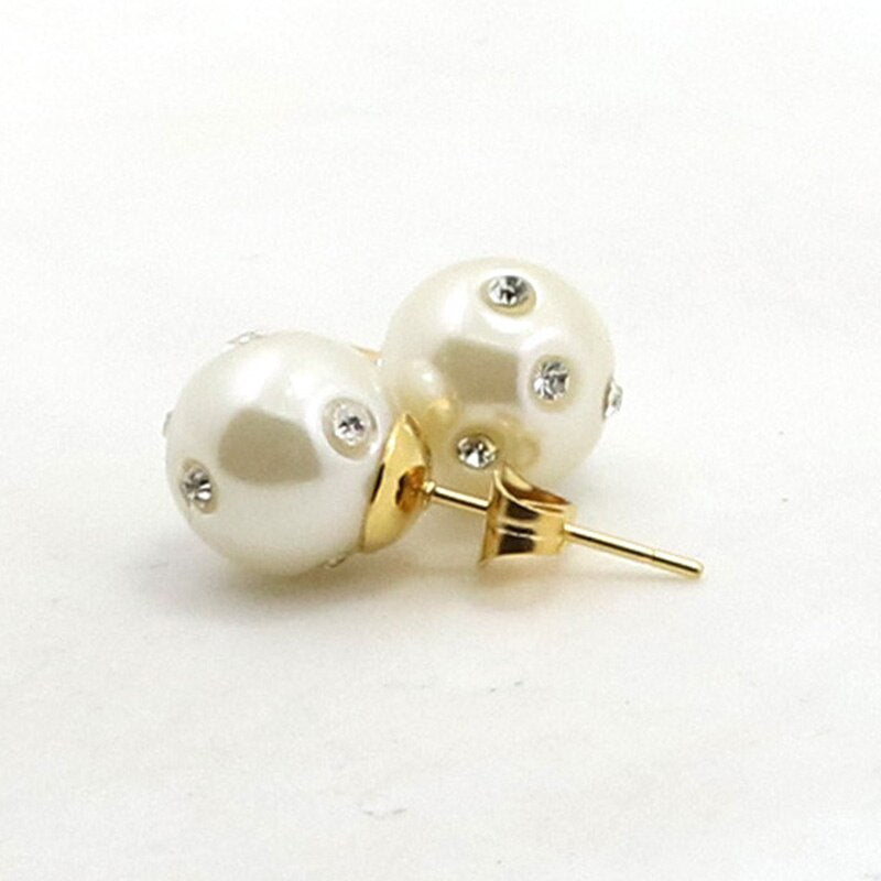 Double Ball Pearl Christmas Earring