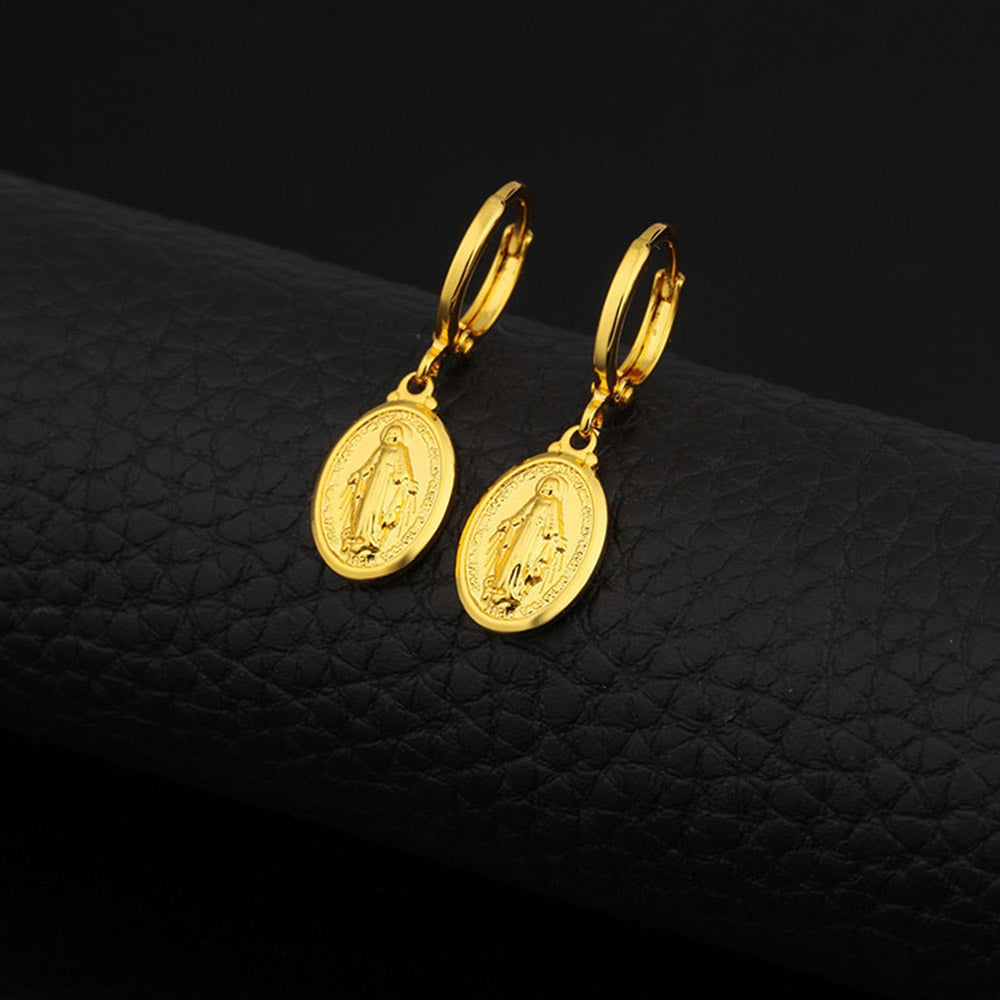 Virgin Mary Jewelry Set Necklace & Earrings Sets