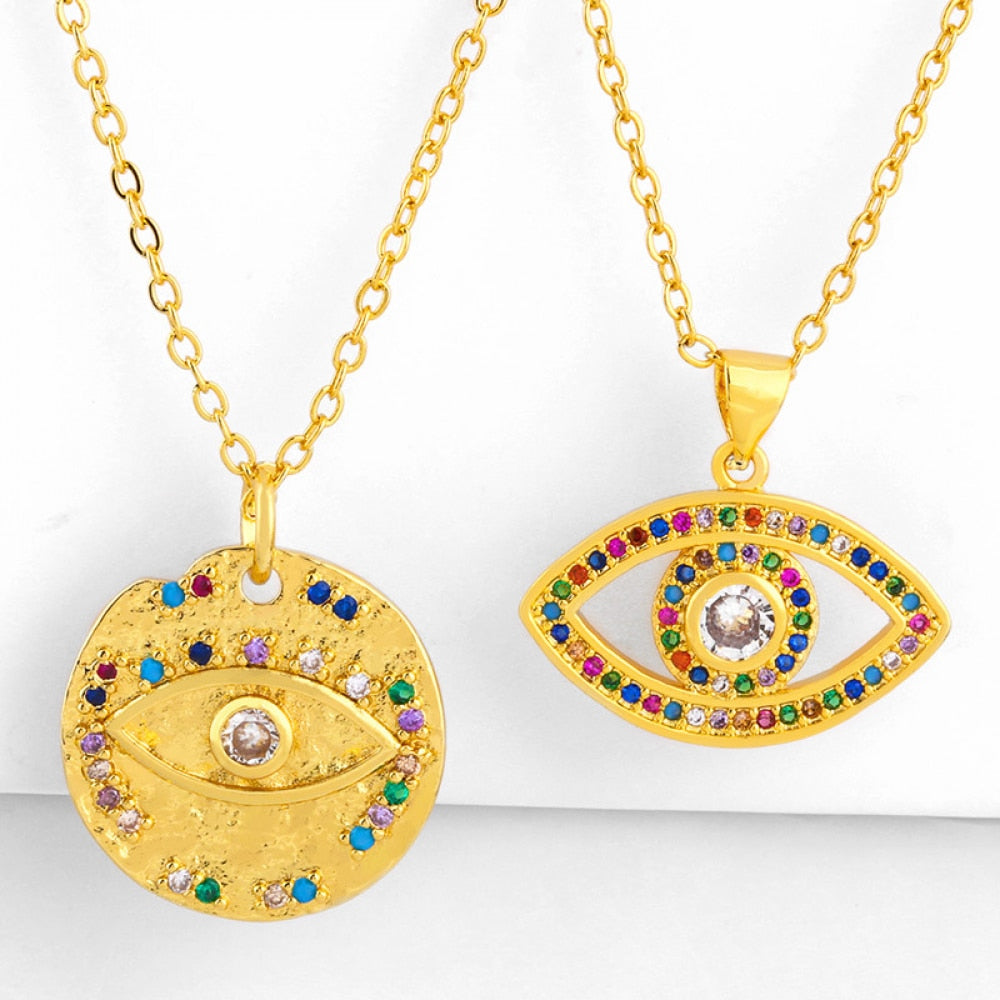 Vintage Evil Eye Pendant Necklace