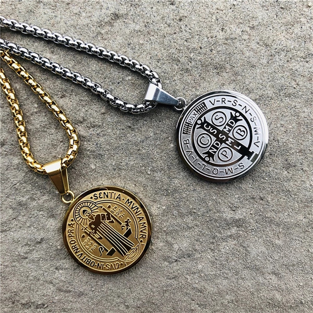 St.Benedict Medal Necklace and Ring Set