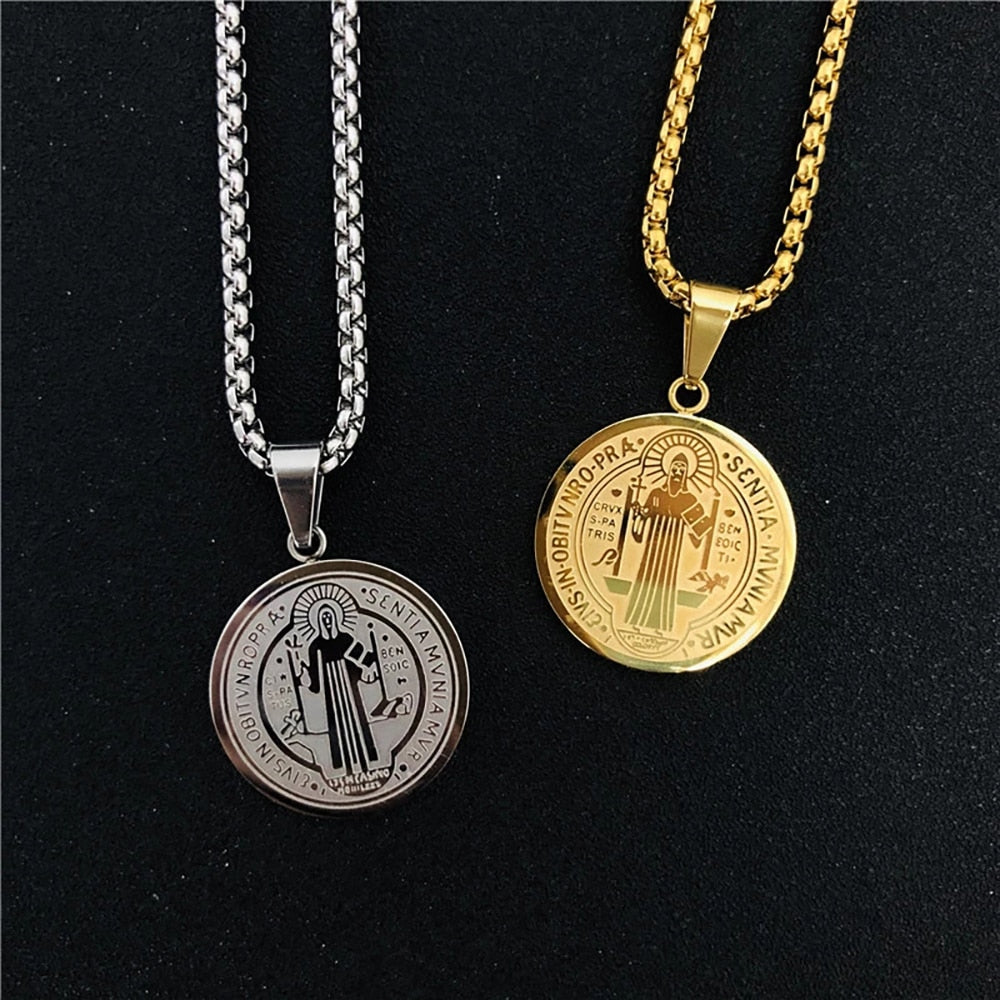 St.Benedict Medal Necklace and Ring Set