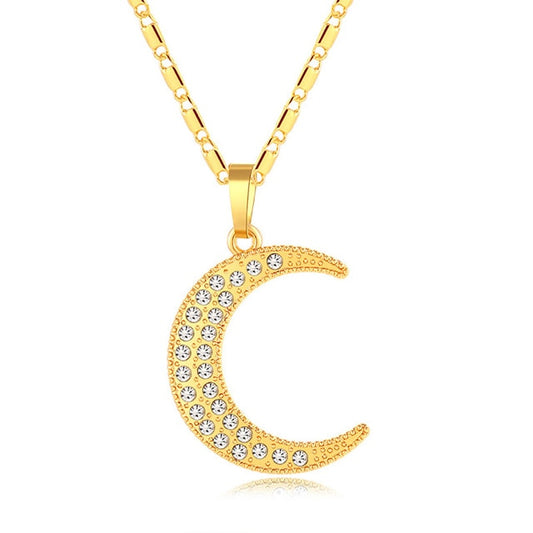 Crystal Moon Pendant Necklace